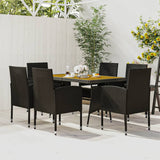 vidaXL 5-delige Tuinset poly rattan zwart