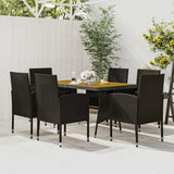 vidaXL 5-delige Tuinset poly rattan zwart