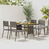 vidaXL 5-delige Tuinset poly rattan zwart