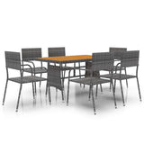 vidaXL 5-delige Tuinset poly rattan zwart