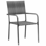 vidaXL 5-delige Tuinset poly rattan zwart