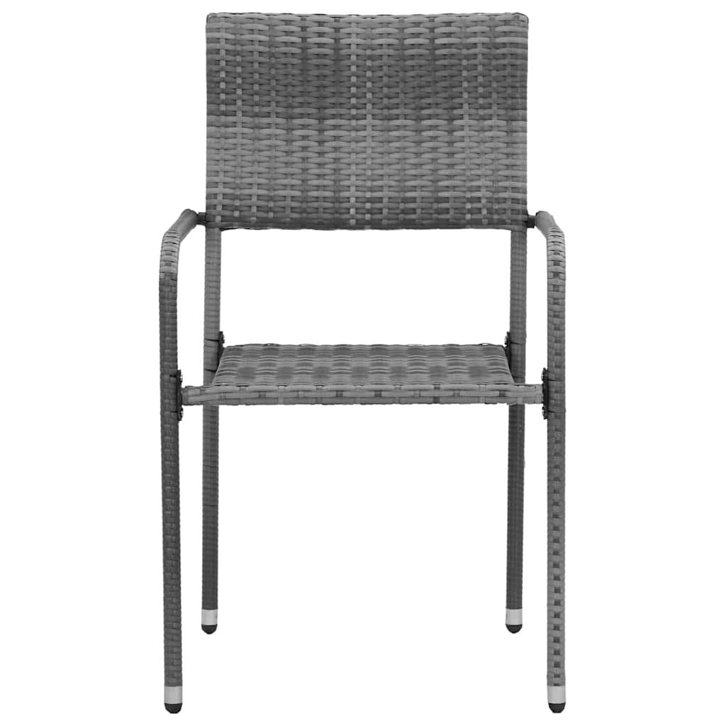 vidaXL 5-delige Tuinset poly rattan zwart