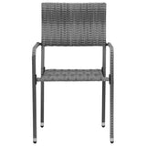 vidaXL 5-delige Tuinset poly rattan zwart