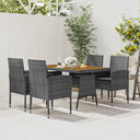 vidaXL 5-delige Tuinset poly rattan zwart