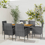 vidaXL 5-delige Tuinset poly rattan zwart