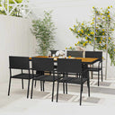 vidaXL 7-delige Tuinset poly rattan zwart