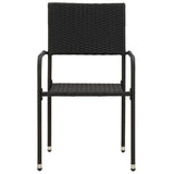 vidaXL 7-delige Tuinset poly rattan zwart