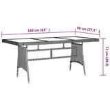 vidaXL 7-delige Tuinset poly rattan zwart