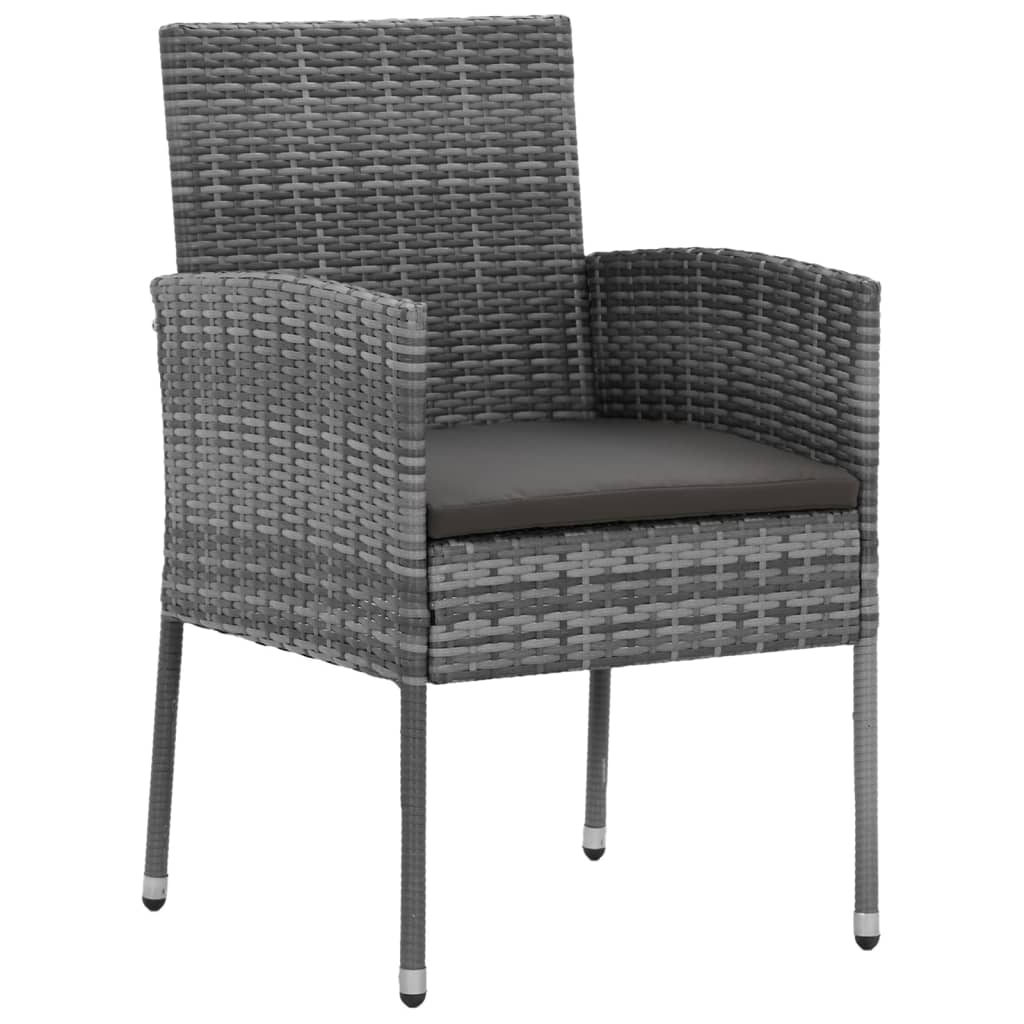 vidaXL 7-delige Tuinset poly rattan zwart