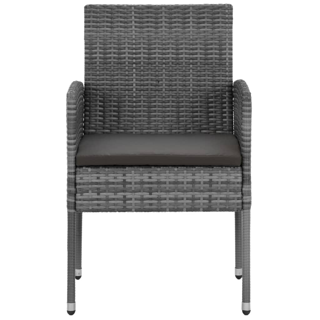 vidaXL 7-delige Tuinset poly rattan zwart