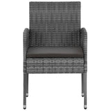 vidaXL 7-delige Tuinset poly rattan zwart