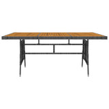 vidaXL 7-delige Tuinset poly rattan zwart