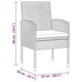 vidaXL 7-delige Tuinset poly rattan zwart