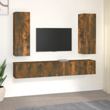 vidaXL 4-delige Tv-meubelset bewerkt hout wit