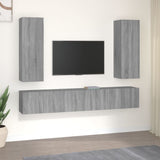 vidaXL 4-delige Tv-meubelset bewerkt hout wit