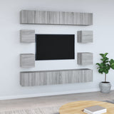 vidaXL 8-Piece TV Cabinet Set Engineered Wood White