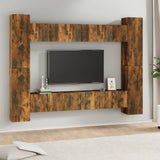vidaXL 8-delige Tv-meubelset bewerkt hout wit