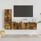 vidaXL 5-delige Tv-meubelset bewerkt hout wit