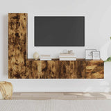 vidaXL 5-delige Tv-meubelset bewerkt hout wit