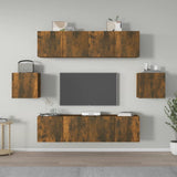 vidaXL 6-delige Tv-meubelset bewerkt hout wit