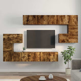vidaXL 8-delige Tv-meubelset bewerkt hout wit