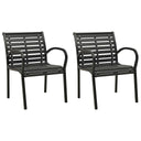 vidaXL Garden Chairs 2 pcs Steel and HPL black