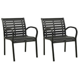 vidaXL Garden Chairs 2 pcs Steel and HPL black