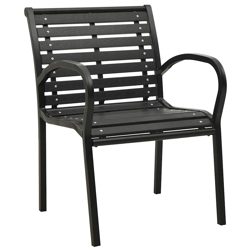 vidaXL Garden Chairs 2 pcs Steel and HPL black