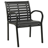 vidaXL Garden Chairs 2 pcs Steel and HPL black