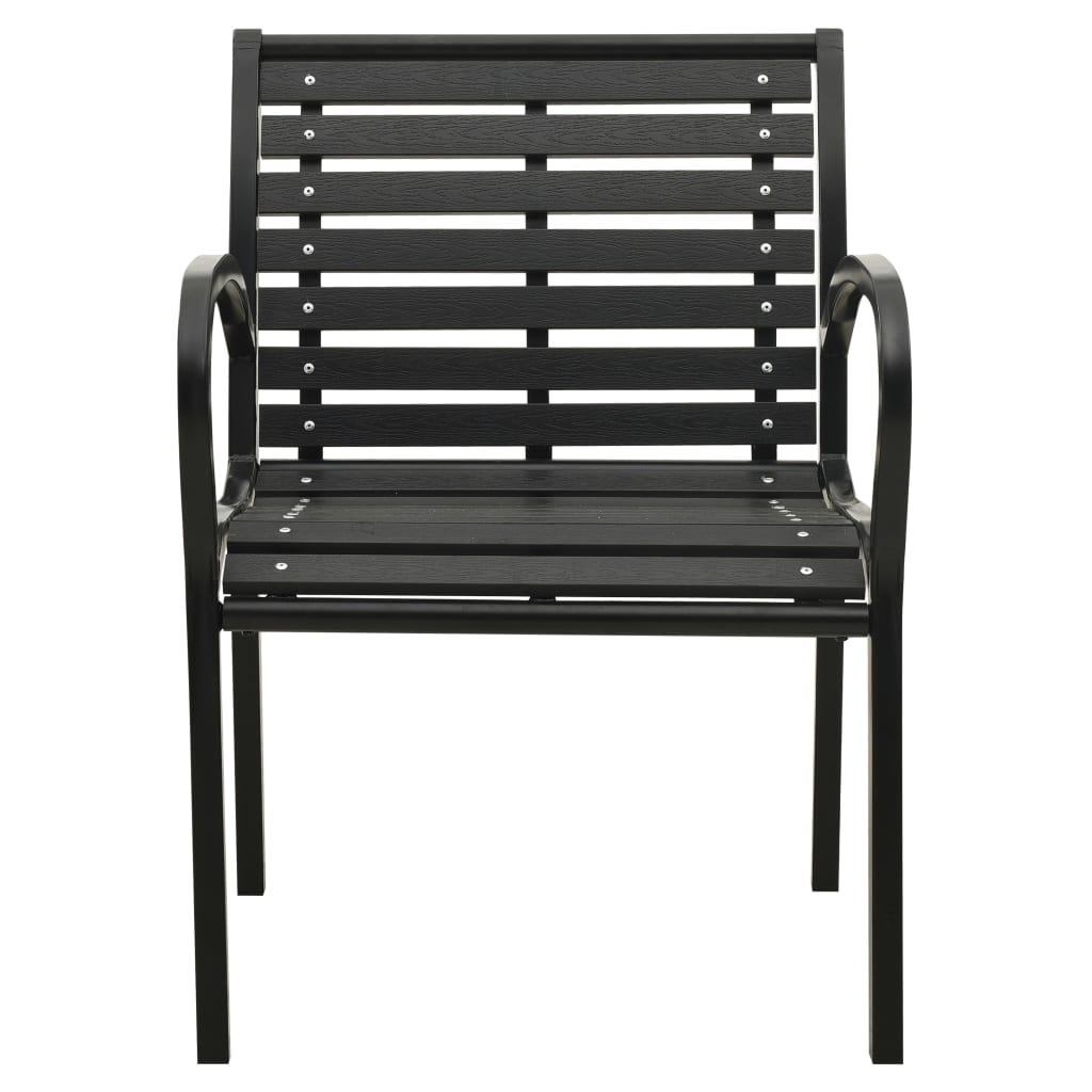 vidaXL Garden Chairs 2 pcs Steel and HPL black