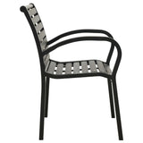 vidaXL Garden Chairs 2 pcs Steel and HPL black