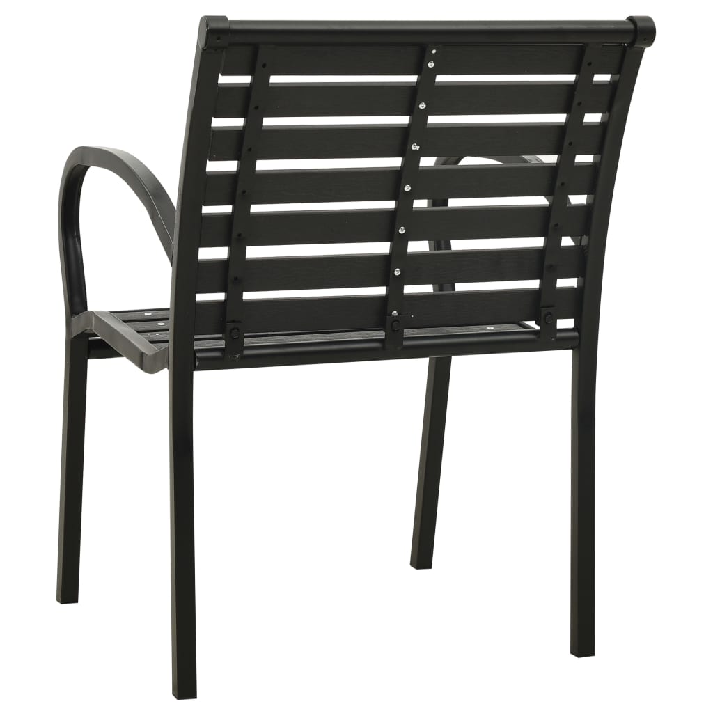 vidaXL Garden Chairs 2 pcs Steel and HPL black