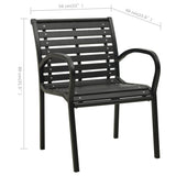vidaXL Garden Chairs 2 pcs Steel and HPL black