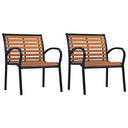 vidaXL Garden Chairs 2 pcs Steel and HPL black