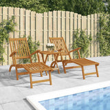 vidaXL Patio chairs 2 pcs with footrest solid acacia wood