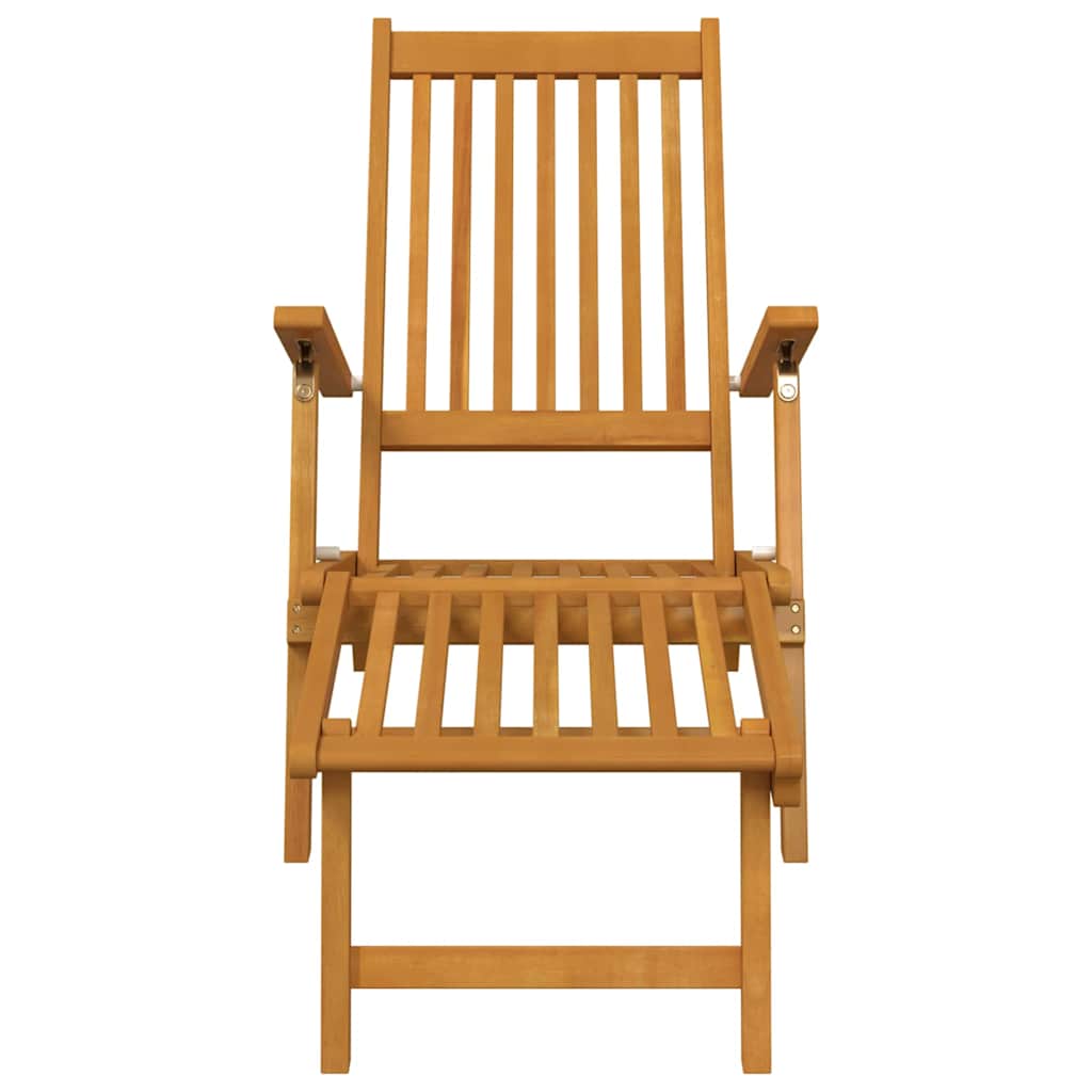 vidaXL Patio chairs 2 pcs with footrest solid acacia wood