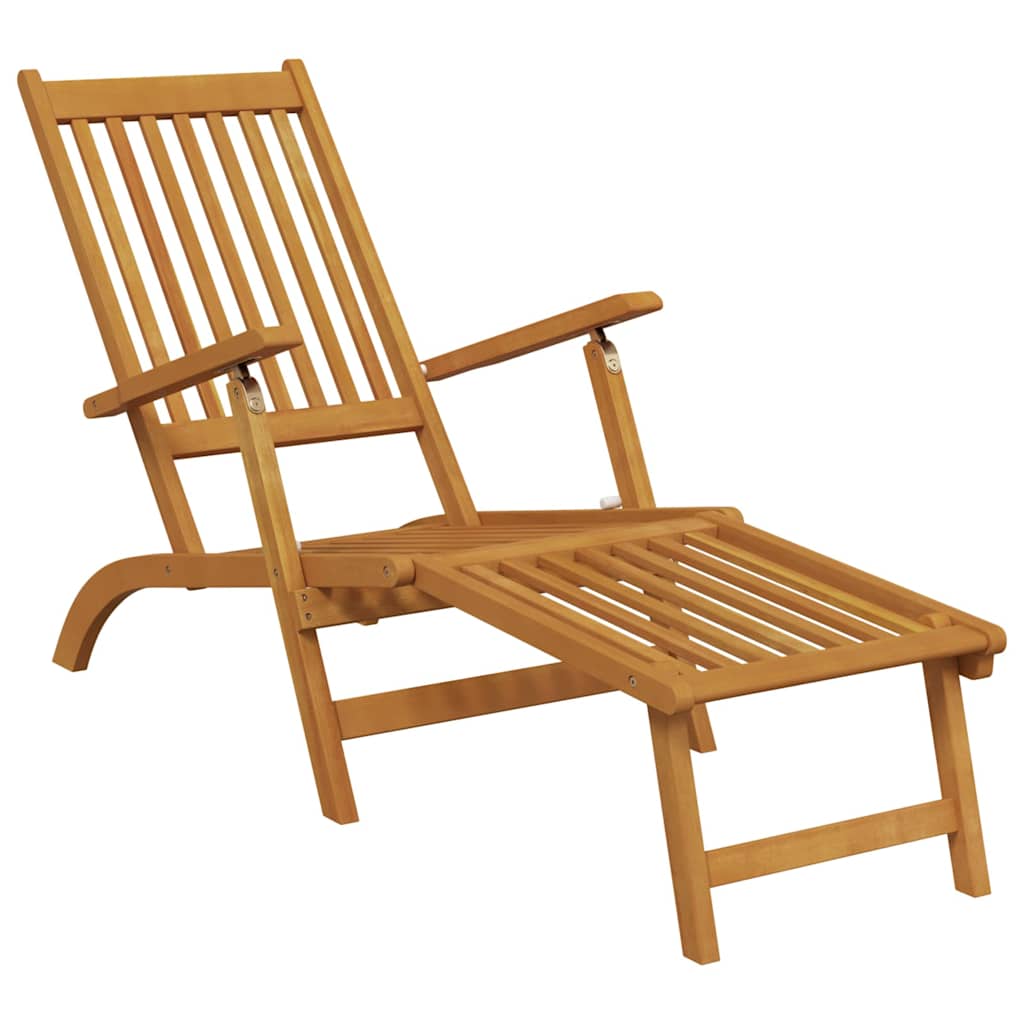 vidaXL Patio chairs 2 pcs with footrest solid acacia wood