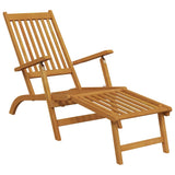 vidaXL Patio chairs 2 pcs with footrest solid acacia wood
