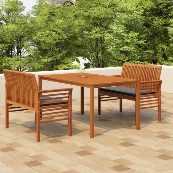 vidaXL 5-piece Garden Dining Set with Cushions Solid Acacia Wood