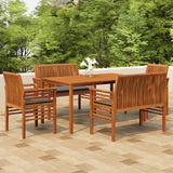 vidaXL 5-piece Garden Dining Set with Cushions Solid Acacia Wood