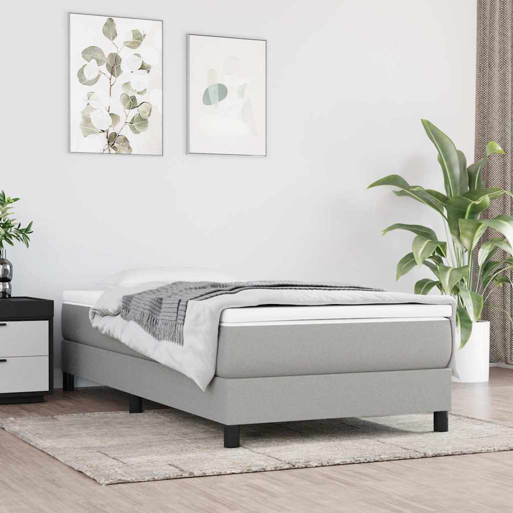 vidaXL Boxspring bed 80x200 cm stof lichtgrijs
