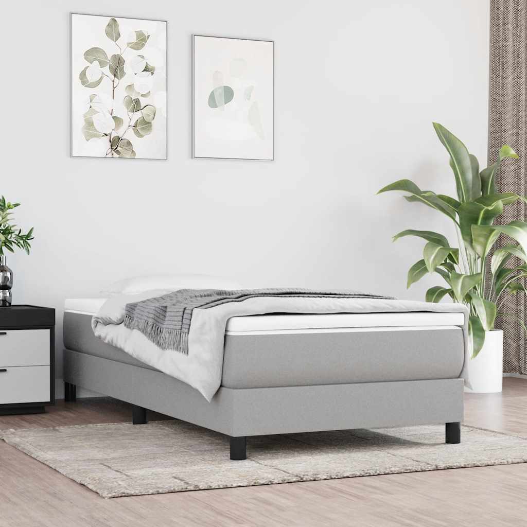 vidaXL Boxspring bed 80x200 cm stof lichtgrijs