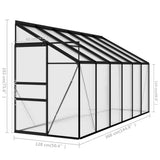 vidaXL Greenhouse 1.38 m² aluminium anthracite