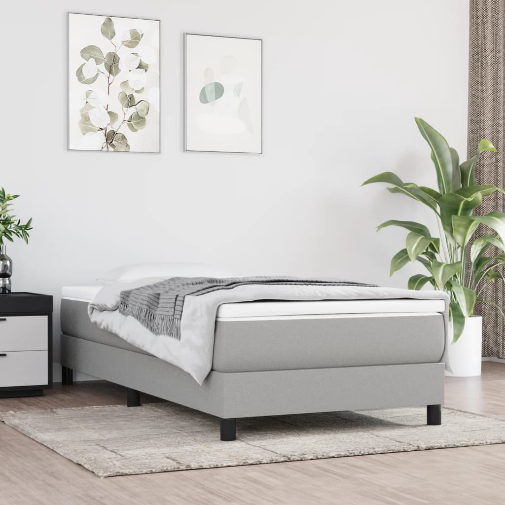 vidaXL Boxspring bed 80x200 cm stof lichtgrijs