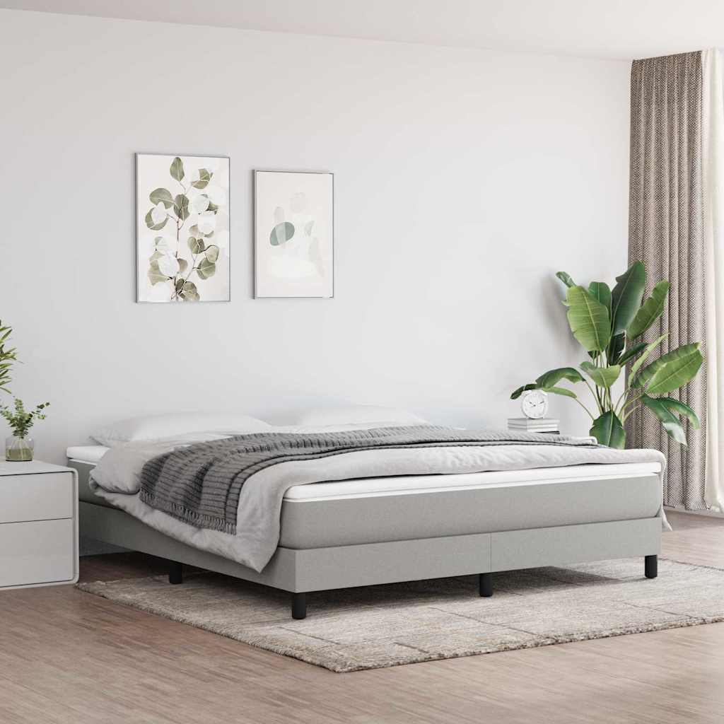 vidaXL Boxspring bed 80x200 cm stof lichtgrijs