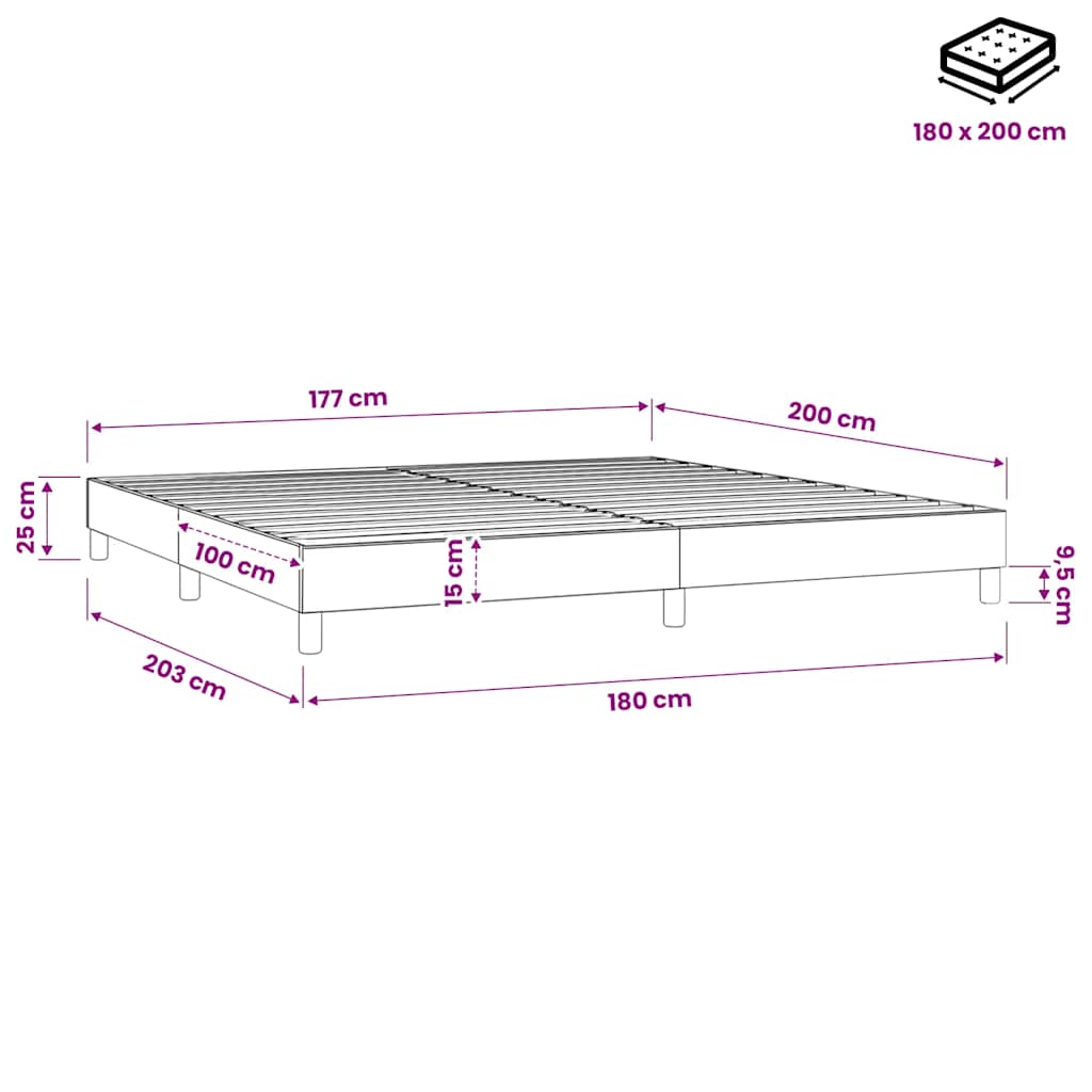 vidaXL Boxspring bed 80x200 cm stof lichtgrijs