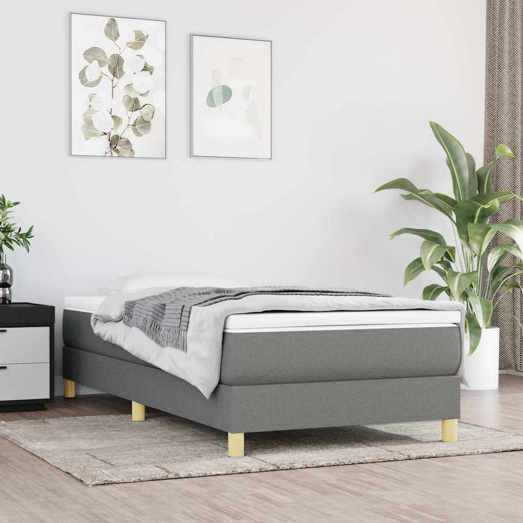 vidaXL Box spring bed 80x200 cm fabric light grey