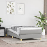 vidaXL Box spring bed 80x200 cm fabric light grey
