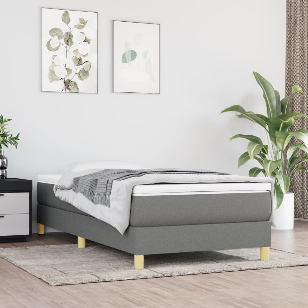 vidaXL Box spring bed 80x200 cm fabric light grey
