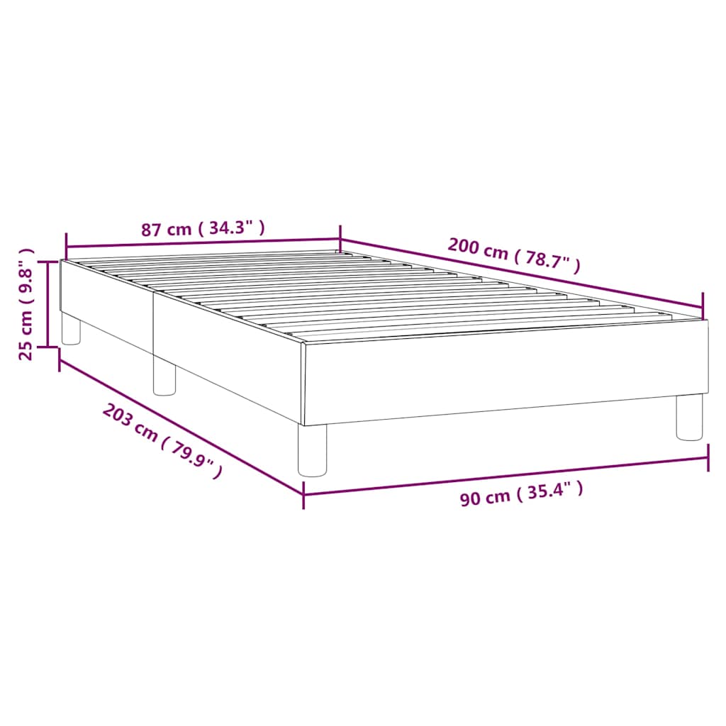 vidaXL Box spring bed 80x200 cm fabric light grey